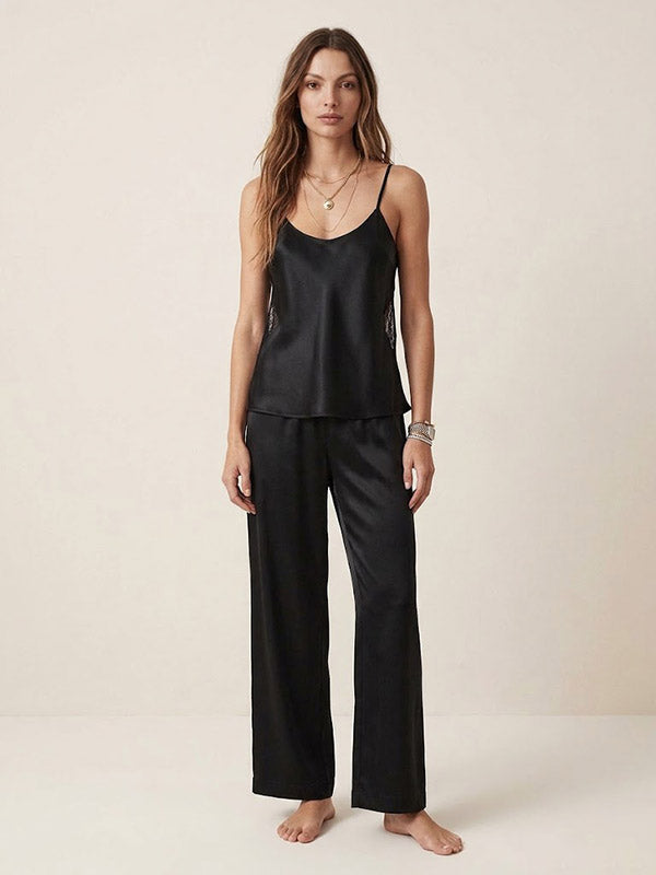 Jolie Pyjama Pour Femme En Satin et Dentelle "Soupir du Soir" | Pyjama Shop