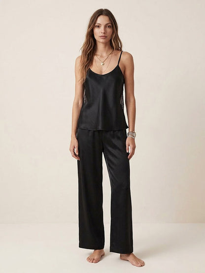 Jolie Pyjama Pour Femme En Satin et Dentelle "Soupir du Soir" | Pyjama Shop