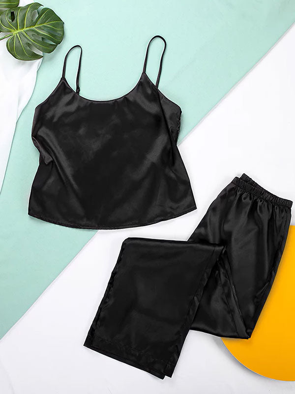 Jolie Pyjama Pour Femme En Satin et Dentelle "Soupir du Soir" | Pyjama Shop