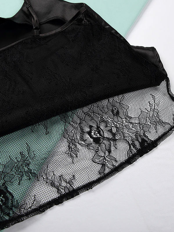 Jolie Pyjama Pour Femme En Satin et Dentelle "Soupir du Soir" | Pyjama Shop