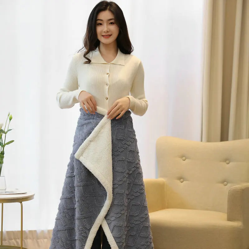 Poncho Plaid Polaire Femme | Pyjama Shop