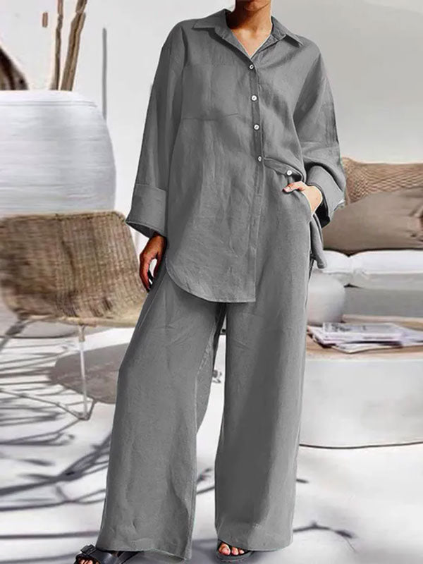 Pyjama à Manches 3/4 Oversize en Coton pour Femme "Bleu Pétrole" | Pyjama Shop