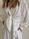 Pyjama Blanc Pour Femme En Satin &quot;Reflet de Minuit&quot;