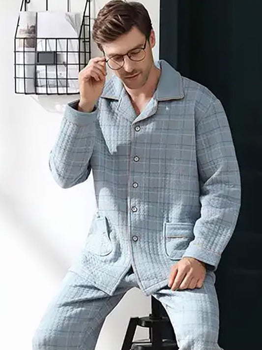 Pyjama Chaud Pour Homme En Coton "Confort Céleste" | Pyjama Shop