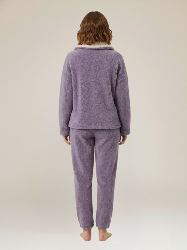Pyjama En Polaire Violet Pour Femme "Flocon de Douceur" | Pyjama Shop