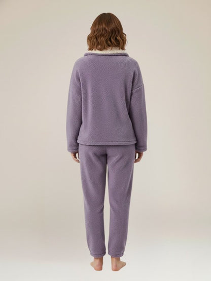 Pyjama En Polaire Violet Pour Femme "Flocon de Douceur" | Pyjama Shop