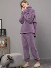 Pyjama En Polaire Violet Pour Femme &quot;Flocon de Douceur&quot; | Pyjama Shop