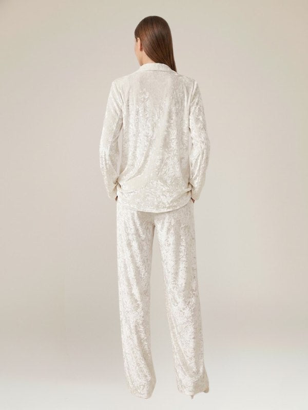 Pyjama En Velours Blanc Pour Femme "Étreinte de Velours" | Pyjama Shop
