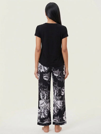 Pyjama Femme Chic 2 Pièces "Noir Délicat" | Pyjama Shop