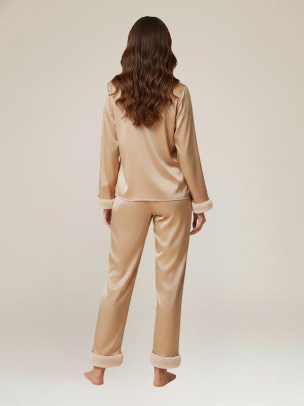 Pyjama Pour Femme Élégant en Satin "Rêve Doré" | Pyjama Shop