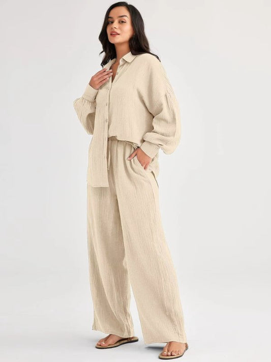 Pyjama Pour Femme En Coton Blanc "Sillage de Lys" | Pyjama Shop