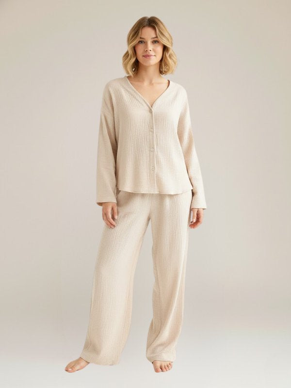 Pyjama Pour Femme En Coton Blanc "Sillage de Lys" | Pyjama Shop