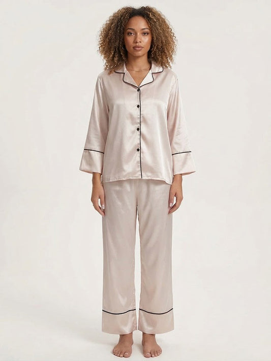 Ensemble Pyjama Pour Femme En Satin "Nacre Étoilée" | Pyjama Shop