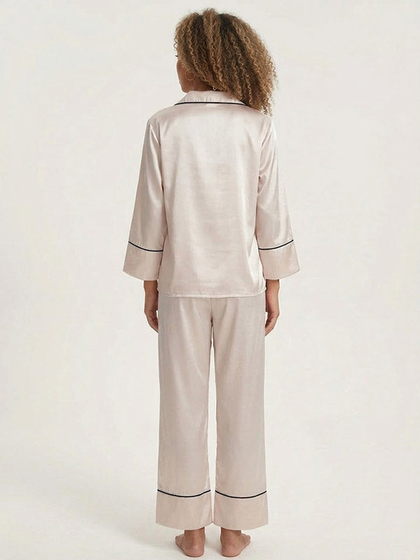 Ensemble Pyjama Pour Femme En Satin "Nacre Étoilée" | Pyjama Shop