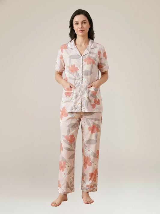Pyjama Pour Femme Jolie "Fleur de Soleil Rose" | Pyjama Shop