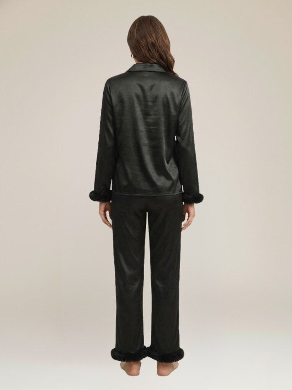 Pyjama Noir Pour Femme En Satin "Nuit Douce" | Pyjama Shop