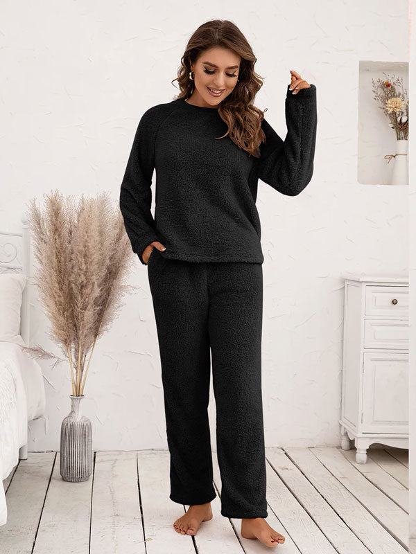 Pyjama Noir Tout Doux Pour Femme "Eden Polaire" | Pyjama Shop