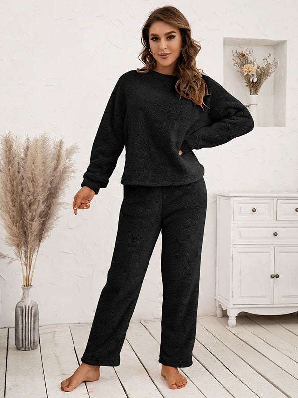 Pyjama Noir Tout Doux Pour Femme "Eden Polaire" | Pyjama Shop