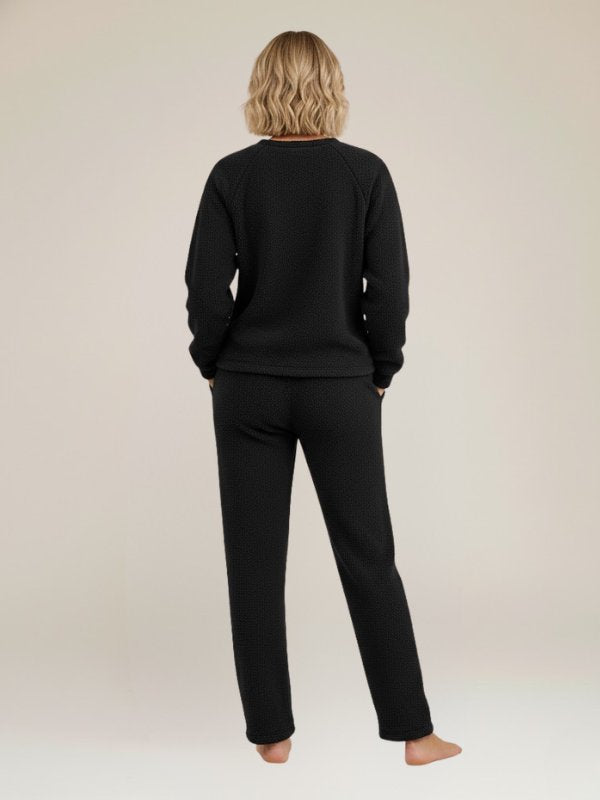 Pyjama Noir Tout Doux Pour Femme "Eden Polaire" | Pyjama Shop