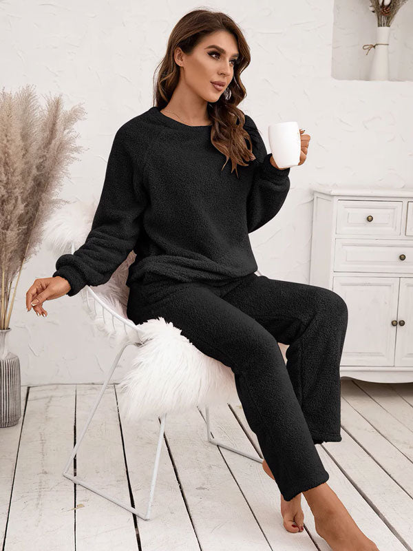 Pyjama Noir Tout Doux Pour Femme "Eden Polaire" | Pyjama Shop
