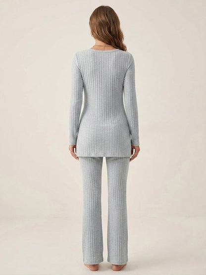 Pyjama D'hiver Gris Pour Femme "Calme Lunaire" | Pyjama Shop