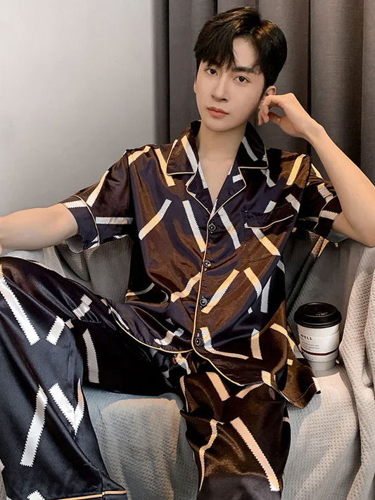 Pyjama Pour Homme Élégant en Satin "Douceur Nocturne"