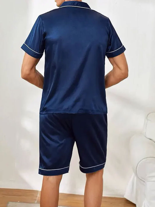 Pyjama Short Pour Homme En Satin "Calme Nocturne" | Pyjama Shop