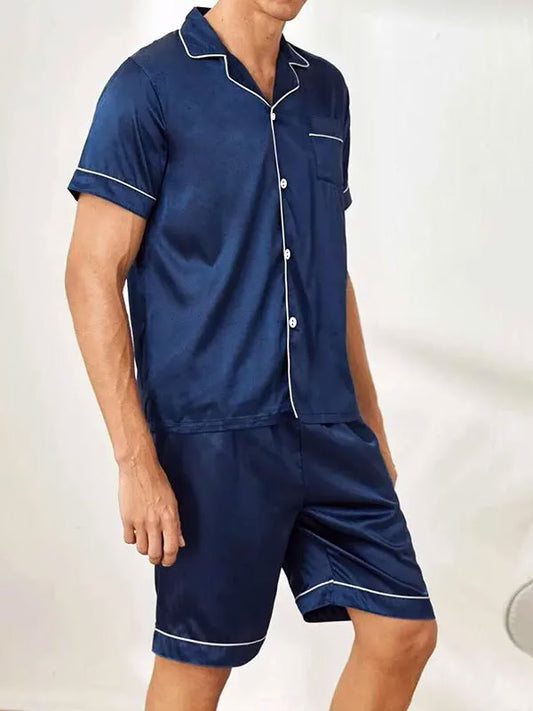 Pyjama Short Pour Homme En Satin "Calme Nocturne" | Pyjama Shop