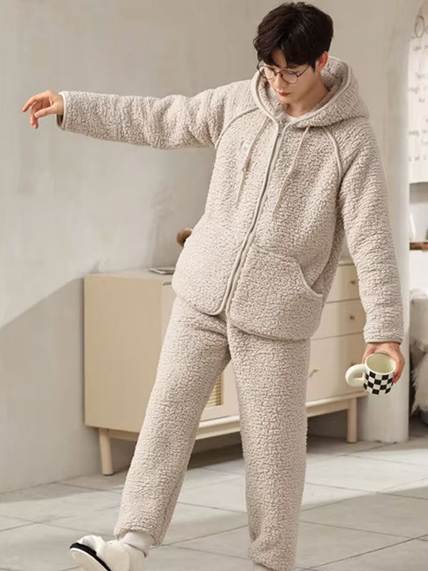 Pyjama Homme Tramas+ En Polaire Corail Chaud Et Doux Hiver