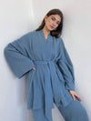 Pyjama Kimono Bleu Pour Femme &quot;Murmure d&#39;Océan&quot; | Pyjama Shop