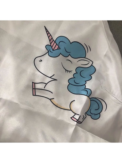 Pyjama en Satin pour Femme "Licorne Bleu"