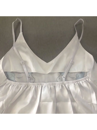 Pyjama en Satin pour Femme "Licorne Bleu"