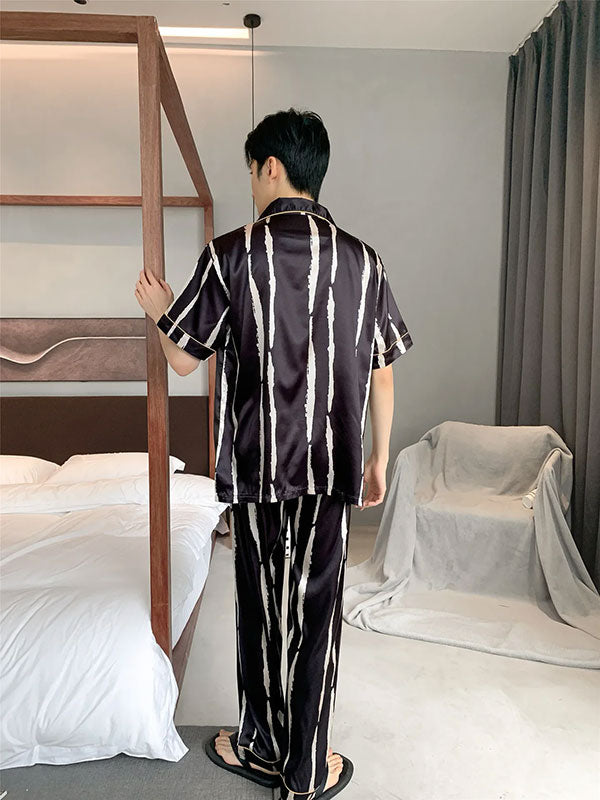 Pyjama Original Pour Homme En Satin "Horizon Nocturne" | Pyjama Shop