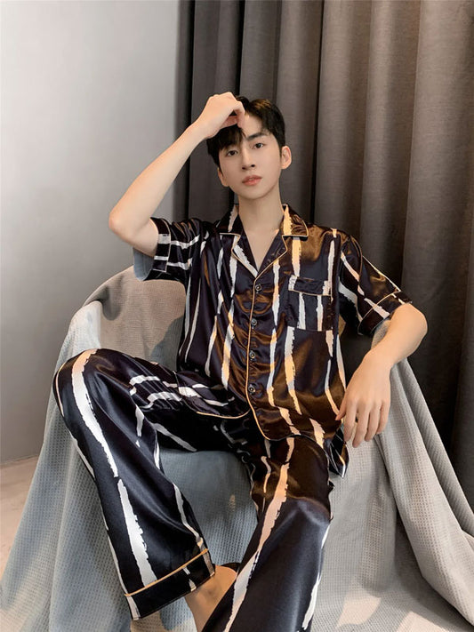 Pyjama Original Pour Homme En Satin "Horizon Nocturne" | Pyjama Shop