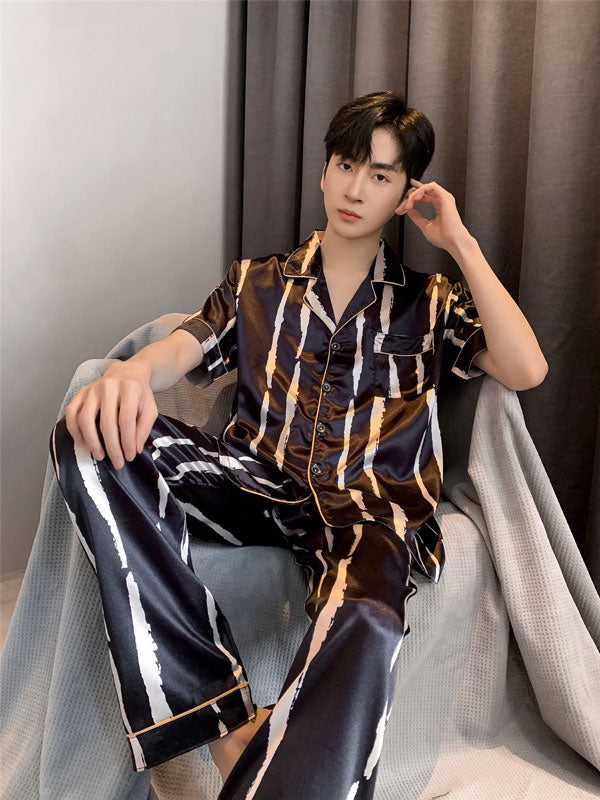 Pyjama Original Pour Homme En Satin "Horizon Nocturne" | Pyjama Shop