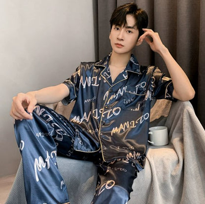 Pyjama En Satin Pour Homme "Brume du Soir"