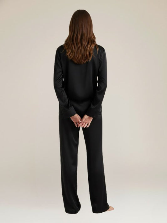 Pyjama Satin Noir Femme | Pyjama Shop