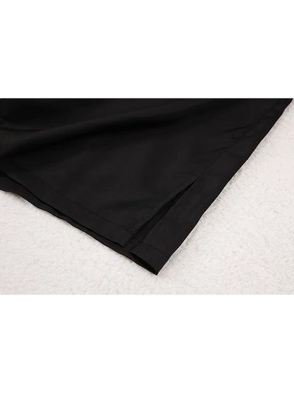 Pyjama Satin Noir Femme | Pyjama Shop