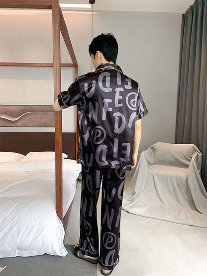 Pyjama En Satin Pour Homme "Rêveur Urbain" | Pyjama Shop