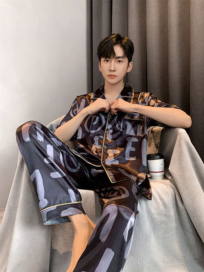 Pyjama En Satin Pour Homme "Rêveur Urbain" | Pyjama Shop