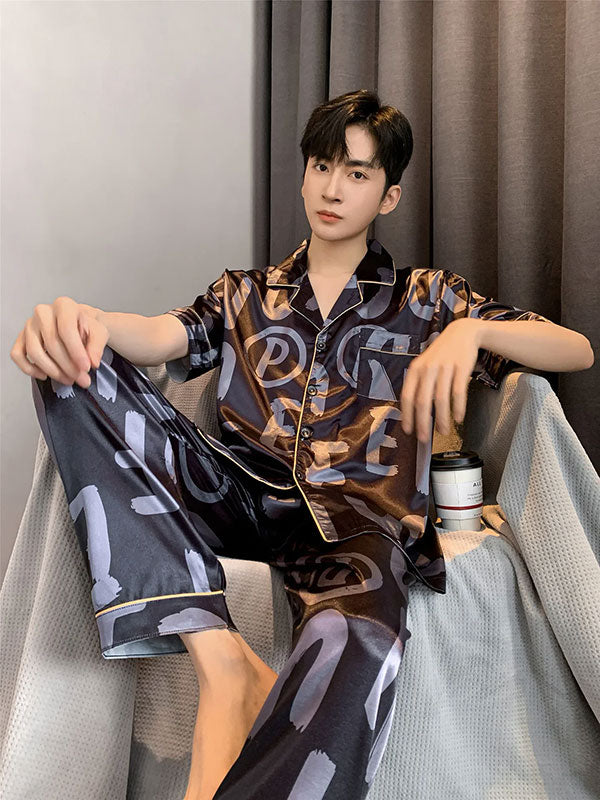 Pyjama En Satin Pour Homme "Rêveur Urbain" | Pyjama Shop