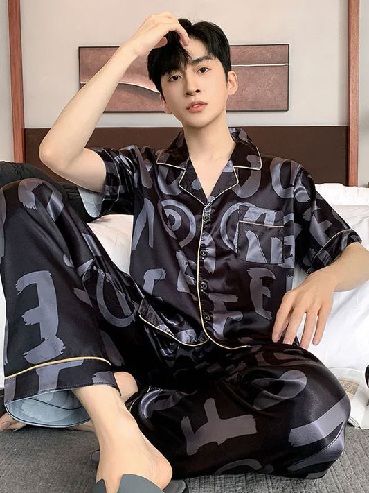 Pyjama En Satin Pour Homme "Rêveur Urbain" | Pyjama Shop