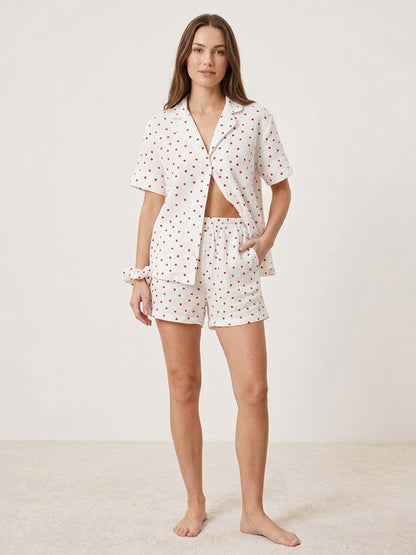 Ensemble Pyjama Short en Coton Pour Femme "Coeur Léger" | Pyjama Shop