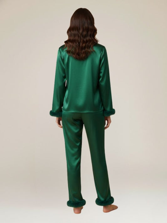 Pyjama Vert Pour Femme En Satin "Rêve Émeraude" | Pyjama Shop
