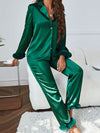 Pyjama Vert Pour Femme En Satin &quot;Rêve Émeraude&quot;