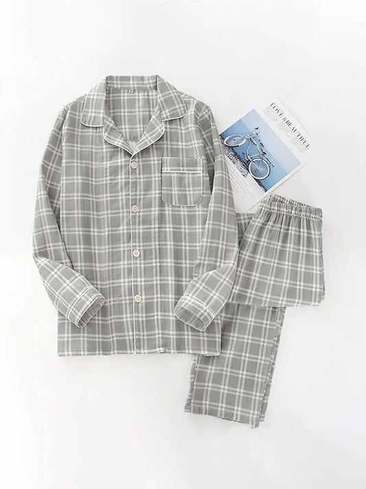 Pyjamas Pour Homme 100% Coton À Carreaux "Douceur d'Ébène" | Pyjama Shop