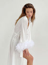 Robe de Chambre Chic Pour Femme &quot;Fourrure Blanche&quot; | Pyjama Shop