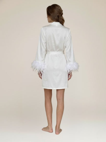 Robe de Chambre Chic Pour Femme "Fourrure Blanche" | Pyjama Shop