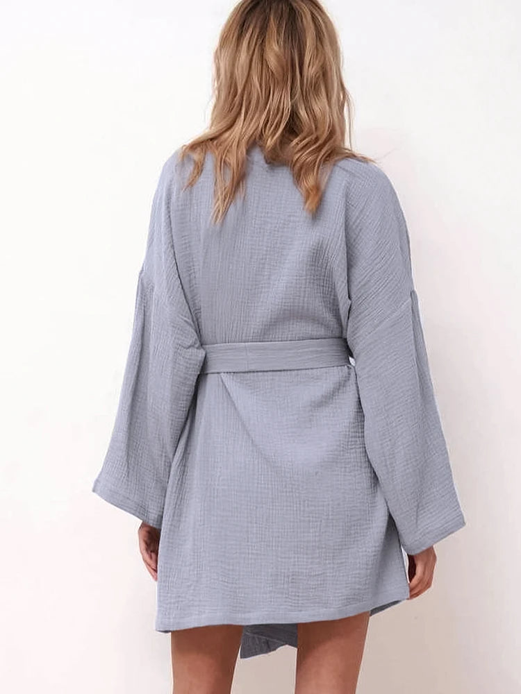 Robe De Chambre En Coton Pour Femme "Douceur Matinale" | Pyjama Shop