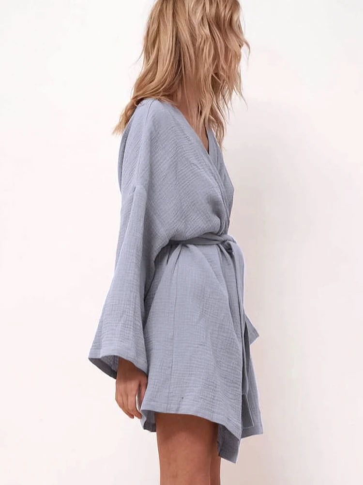 Robe De Chambre En Coton Pour Femme "Douceur Matinale" | Pyjama Shop